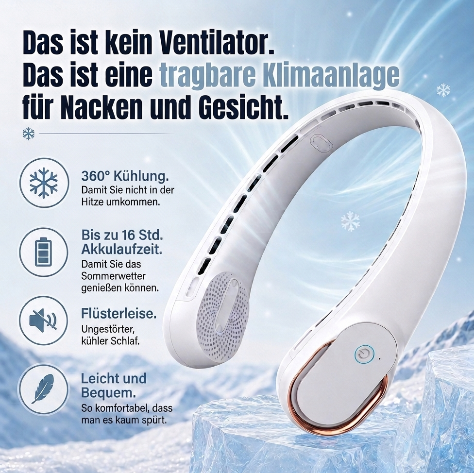 Kuehlheld™ – Tragbarer Nackenventilator